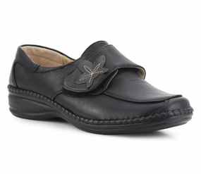 Casual Shoes Amazon Womens Ladies Extra Wide Fitting EEE Touch Fasten Strap Leather Lined Office Formal Loafers Shoes