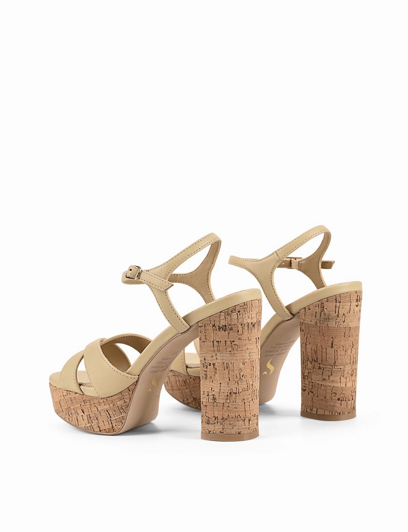 Pornhub High Heels Hannah Platform Sandals - Custard Yellow Leather & Cork