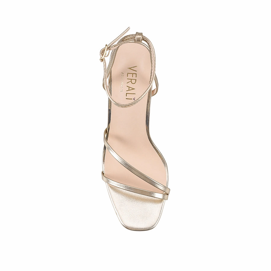 High Heel Knee High Sandals Lani Platform Sandals - Champagne Smooth