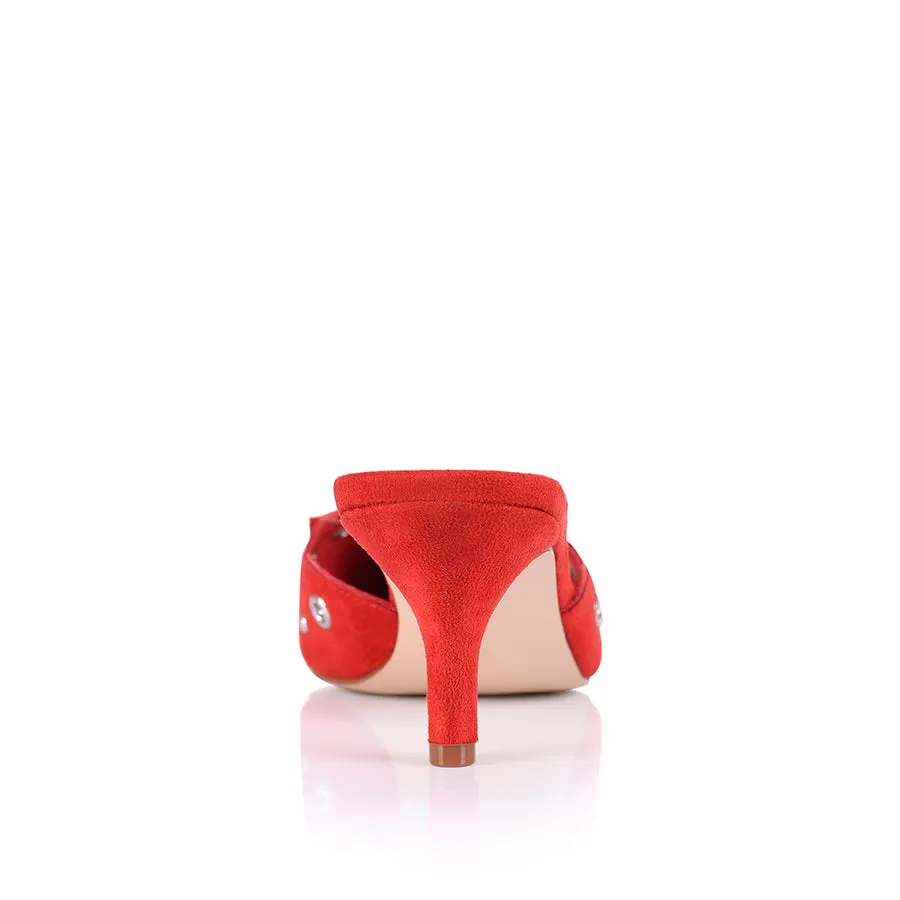 Ziggy Point Toe Kitten Heels - Red Micro Size 11 High Heels