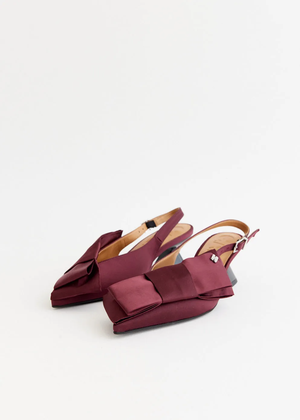 Big Bow Slingback Kitten Heel Pumps High Heel Race Washington Dc