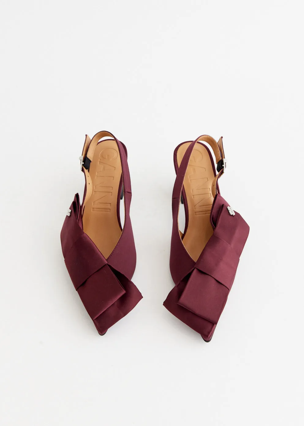 High Heel Drawings Big Bow Slingback Kitten Heel Pumps