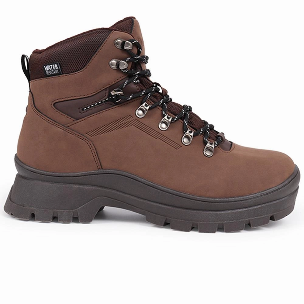 Hiking Boots With Boa Lace-Up Walking Boots - SUNCH40005 / 325 727 - Brown