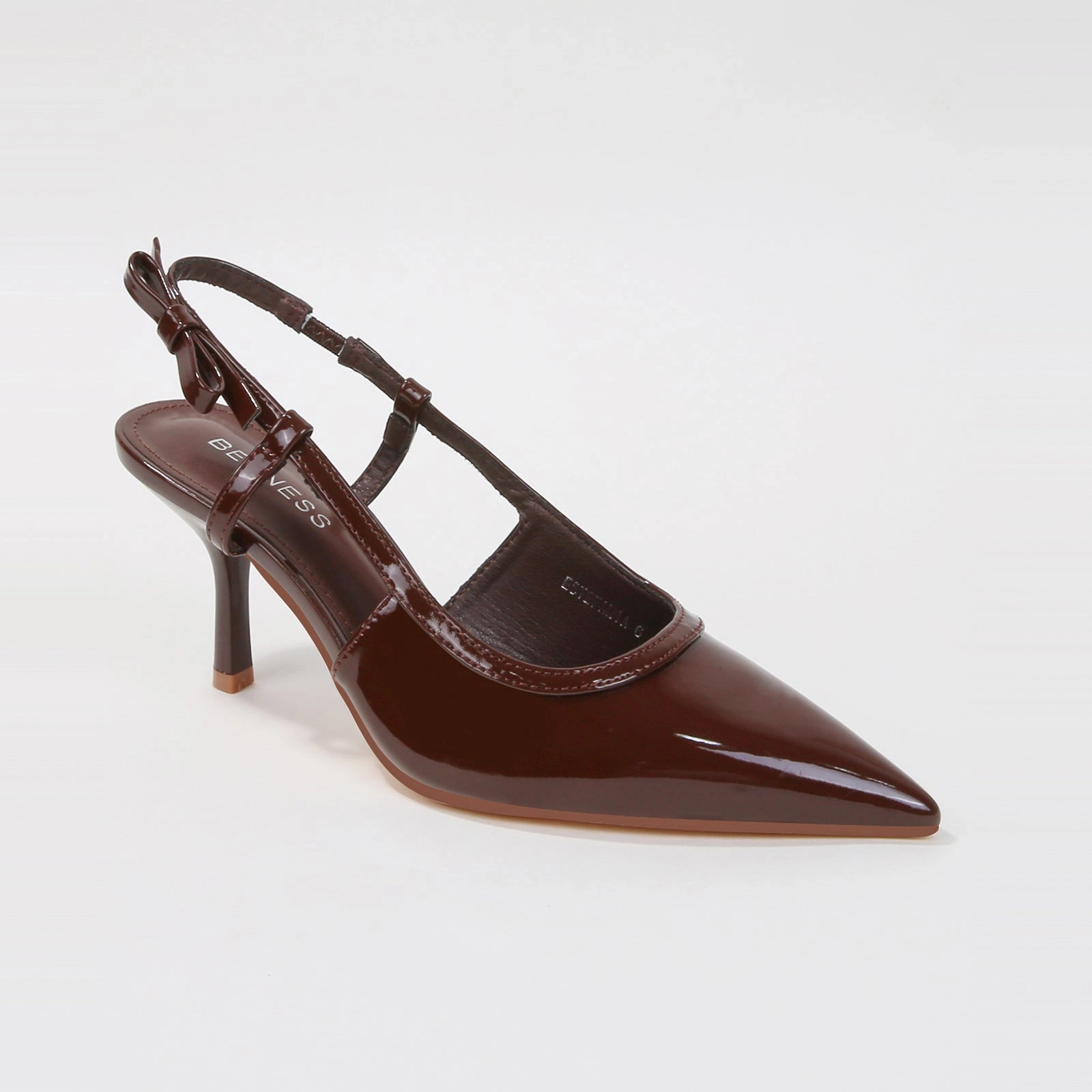 Estefania Slingback Kitten Heels with Bow Accent Competition High Heels