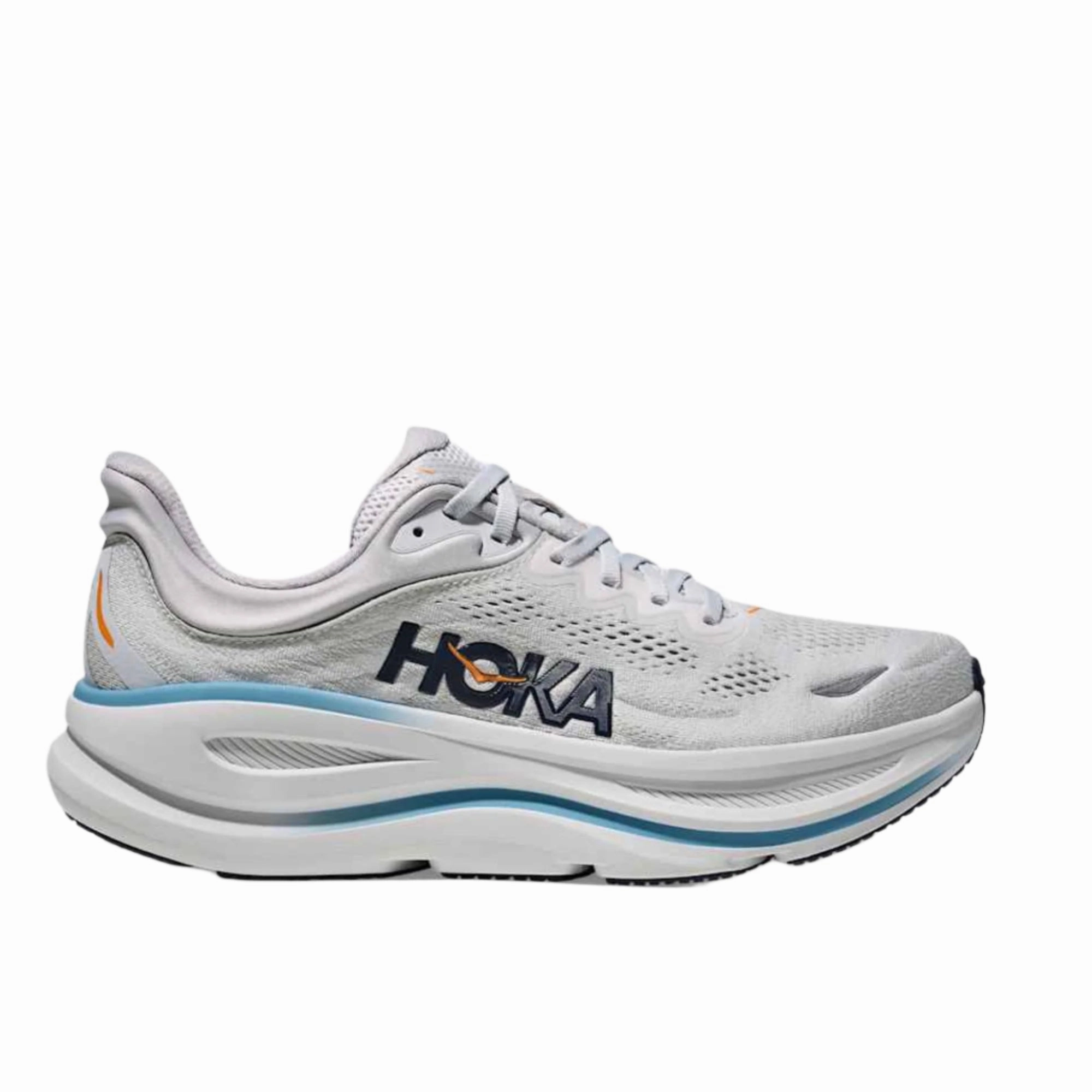 Women's - HOKA Bondi 9 - cosmic grey / white Pull On Combat Boots