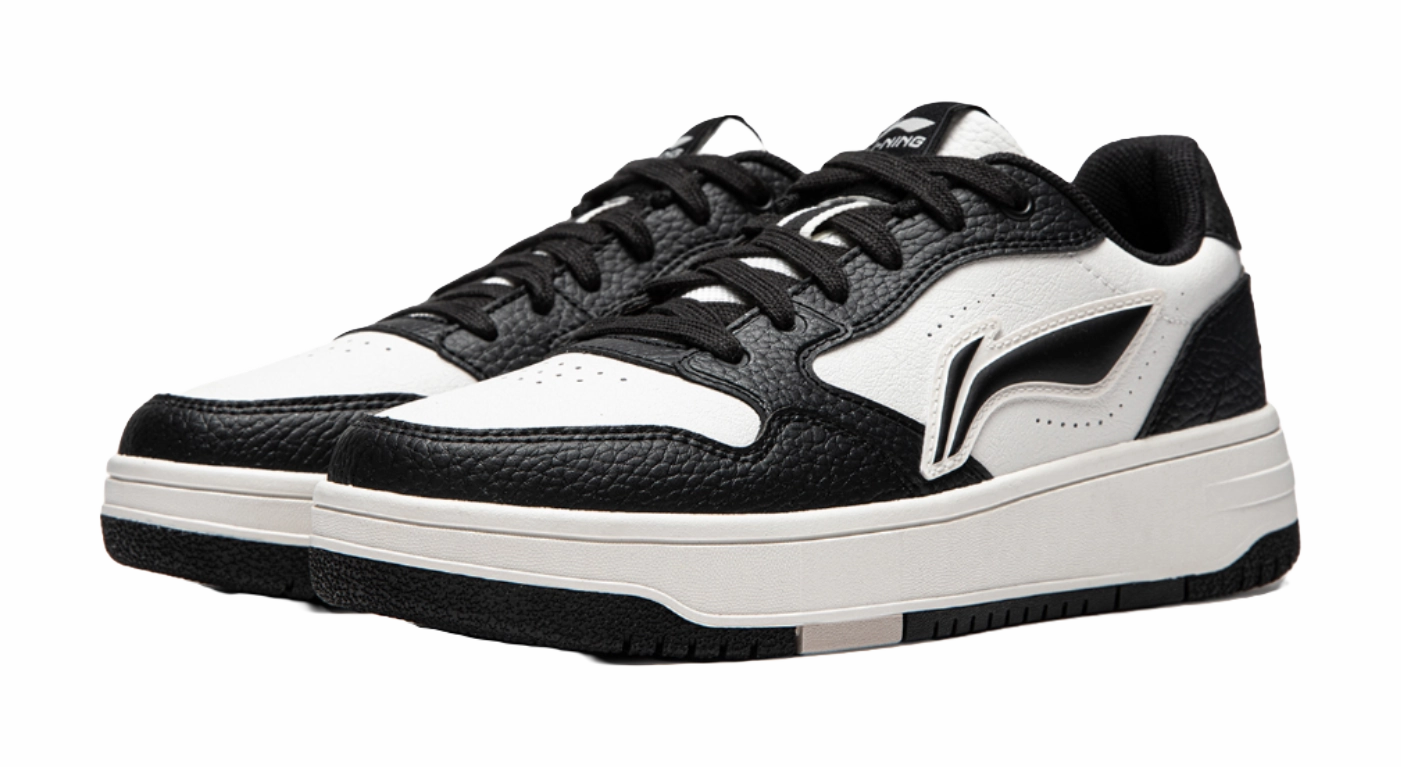 Casual Dressing Shoes LiNing Tianji Soft Slip Resistant Cushioning Abrasion Resistant Low Top Skateboard Shoes Women's White Black