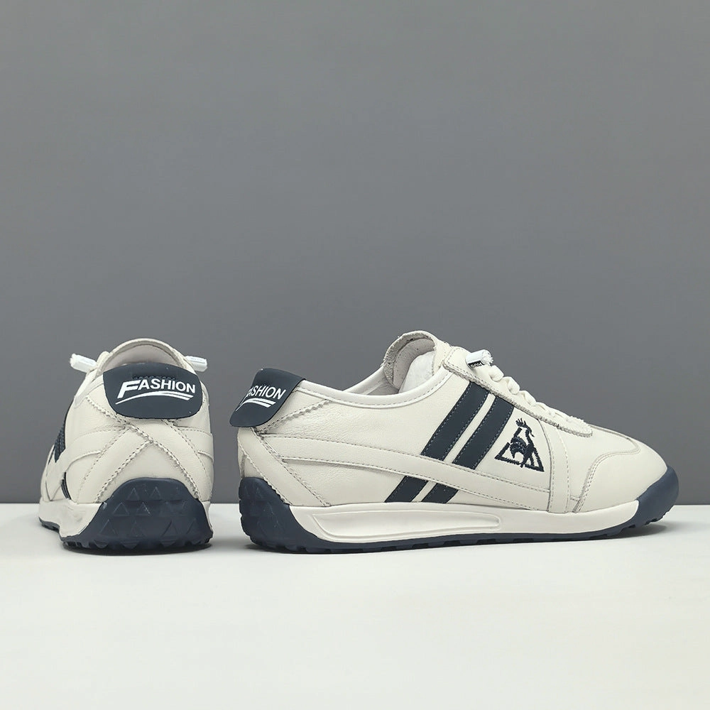 Zero Drop Shoes For Flat Feet Men Fashion Quilted Leather Slip-on Flat Casual Shoes