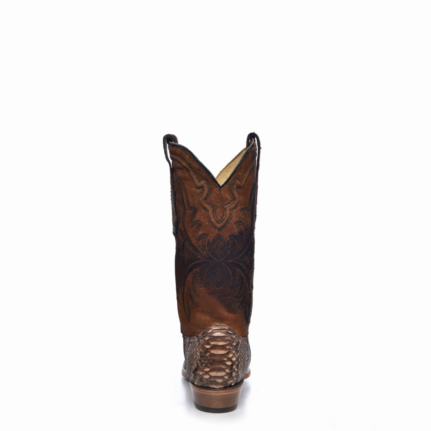 Corral Mens Embroidery Lamb Snip Toe Brown Python 12in Cowboy Boots Ariat Work Boots On Sale