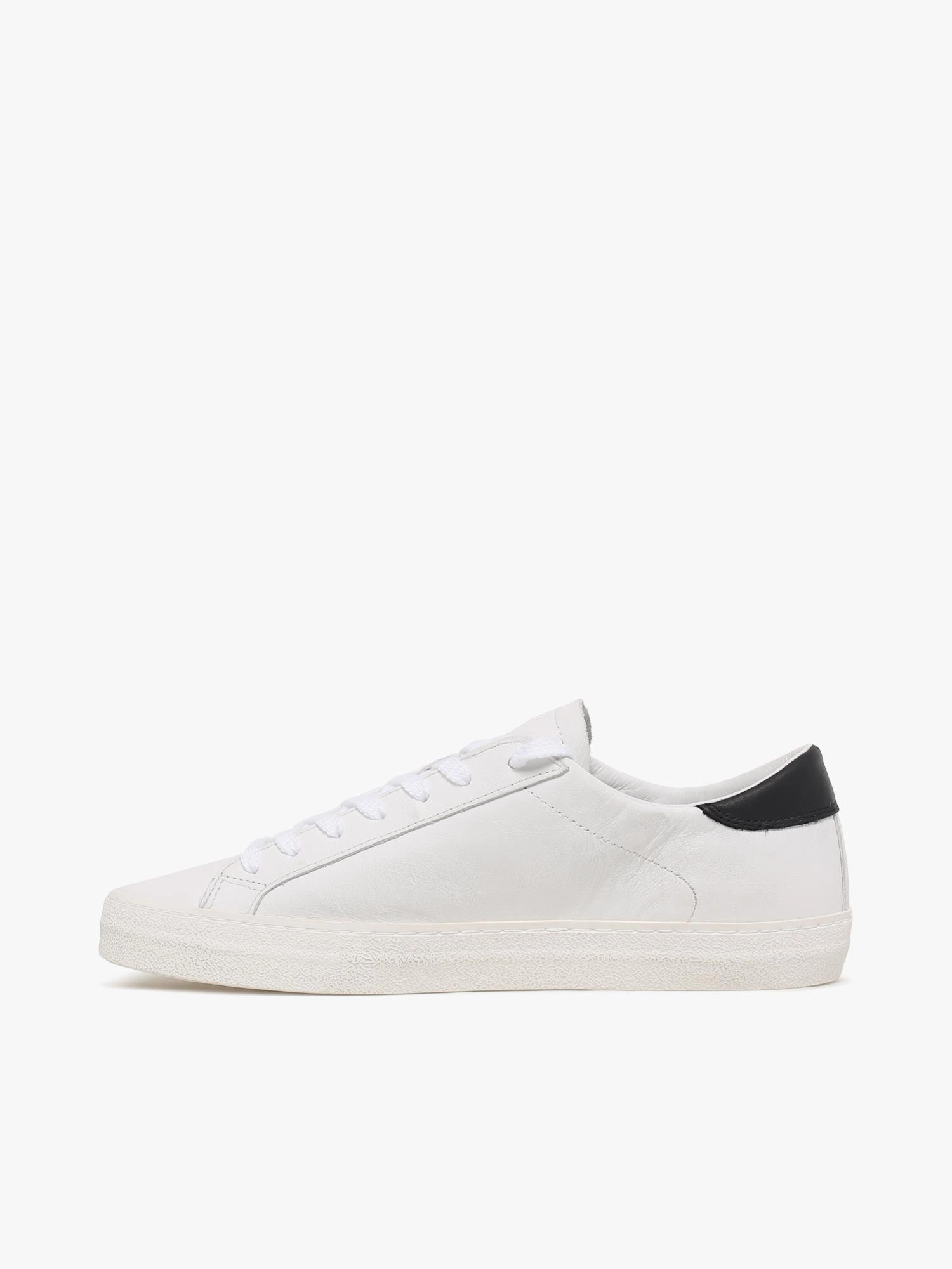 Flat Casual Shoes Hill Low White Black leather
