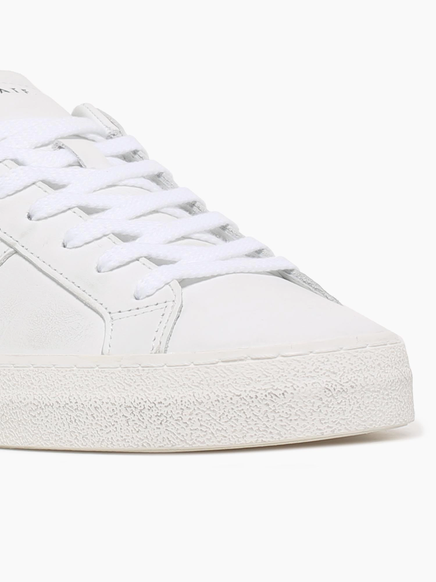 Hill Low White Black leather Flat Ballerina Shoes With Strap