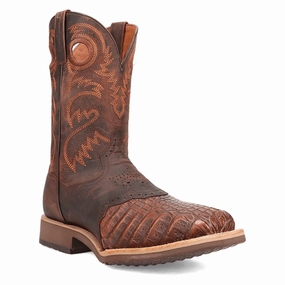Dan Post Mens Egan Cognac Caiman Cowboy Boots Victorian Style Boots