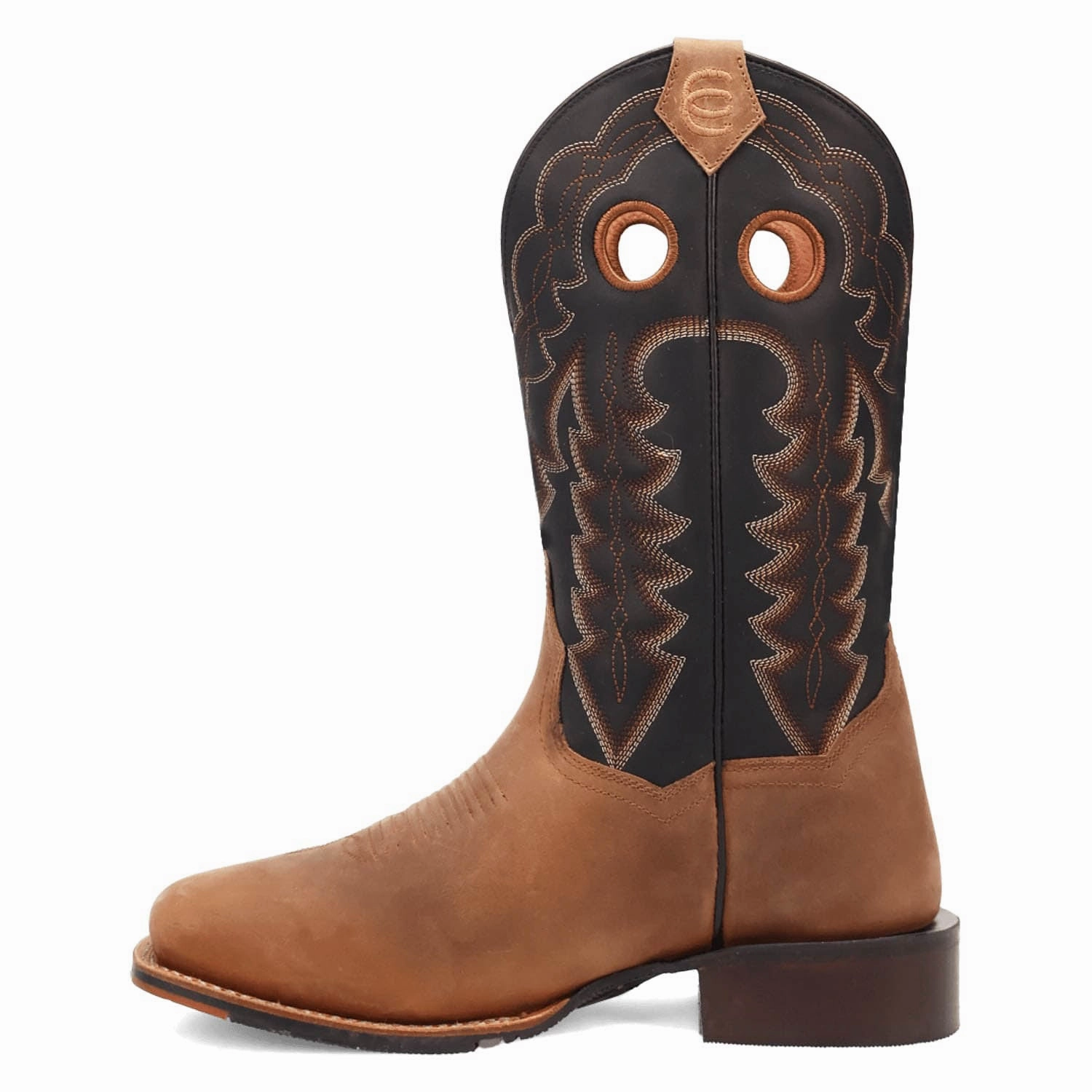 Dan Post Mens Lance Tan/Black Leather 12in Cowboy Boots Boots Spring