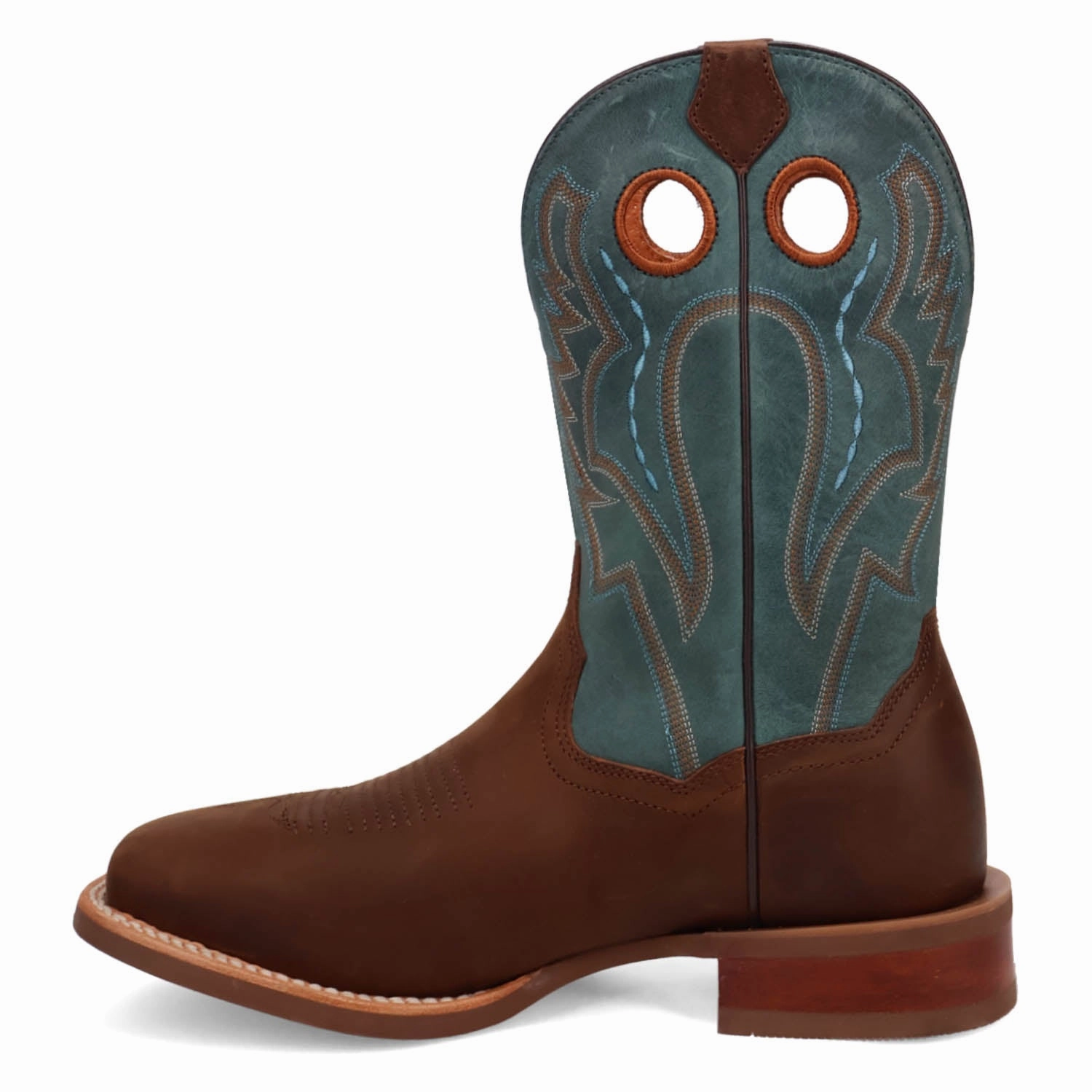 Authorized Boots Dan Post Mens Leighton Brown/Blue Leather Cowboy Boots
