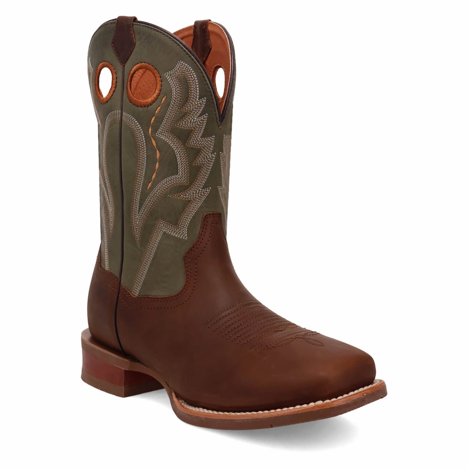 Dan Post Mens Leighton Brown/Sage Leather Cowboy Boots Boots Tan