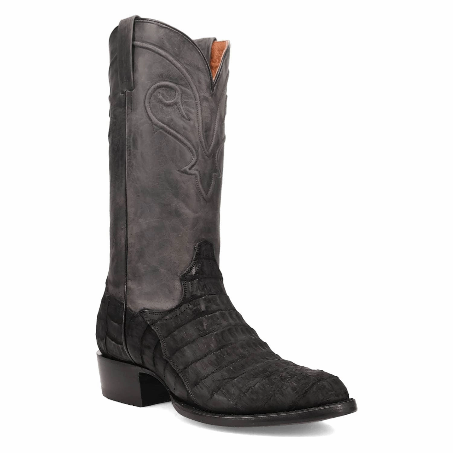 Best Mc Boots Dan Post Mens Makara Black Caiman Cowboy Boots