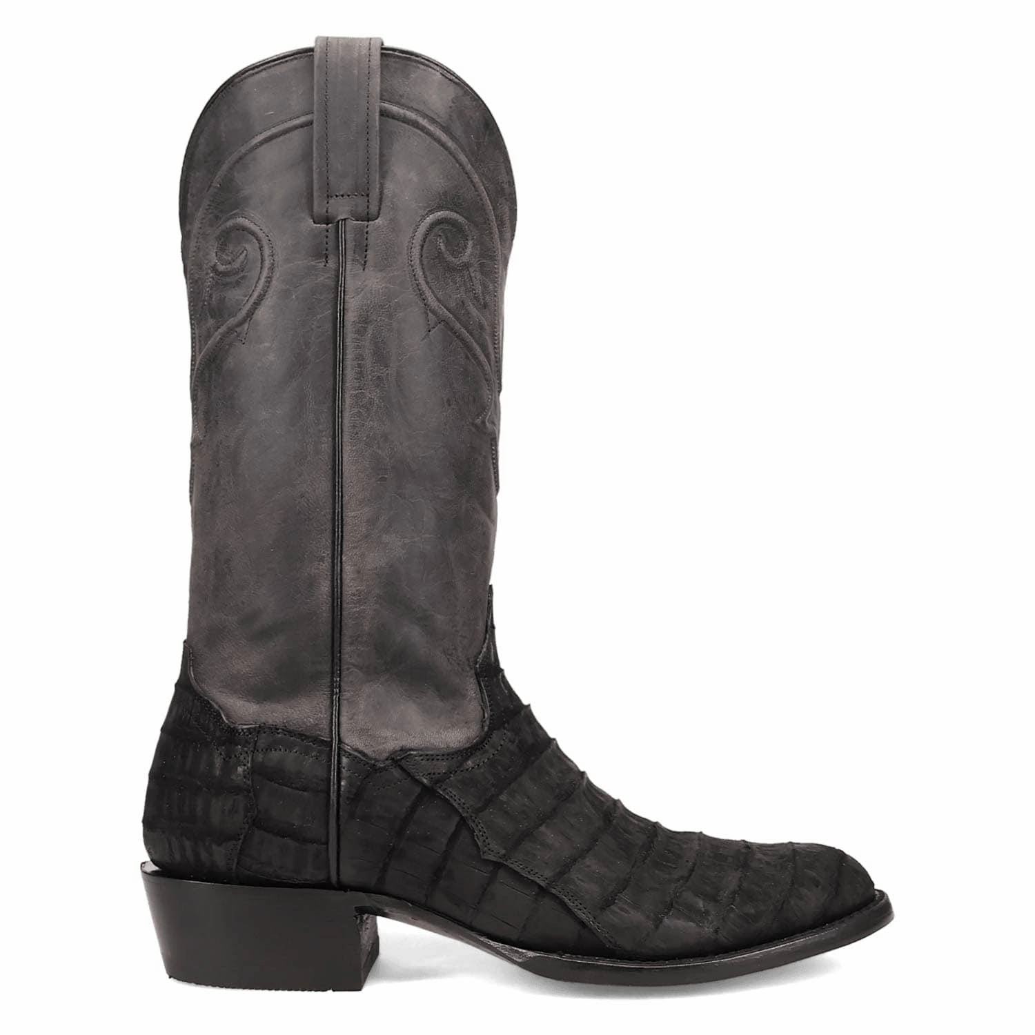 Dan Post Mens Makara Black Caiman Cowboy Boots Straps For Boots
