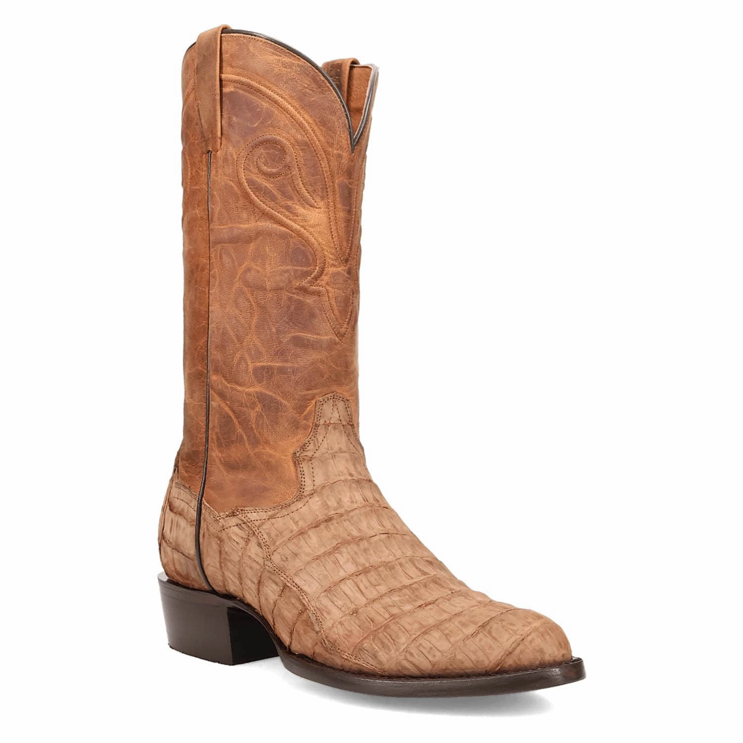 Rubber Rain Boots Dan Post Mens Makara Brown Caiman Cowboy Boots
