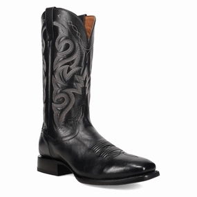 Dan Post Mens Remington Black Leather 13in Cowboy Boots Bear Trap Boots