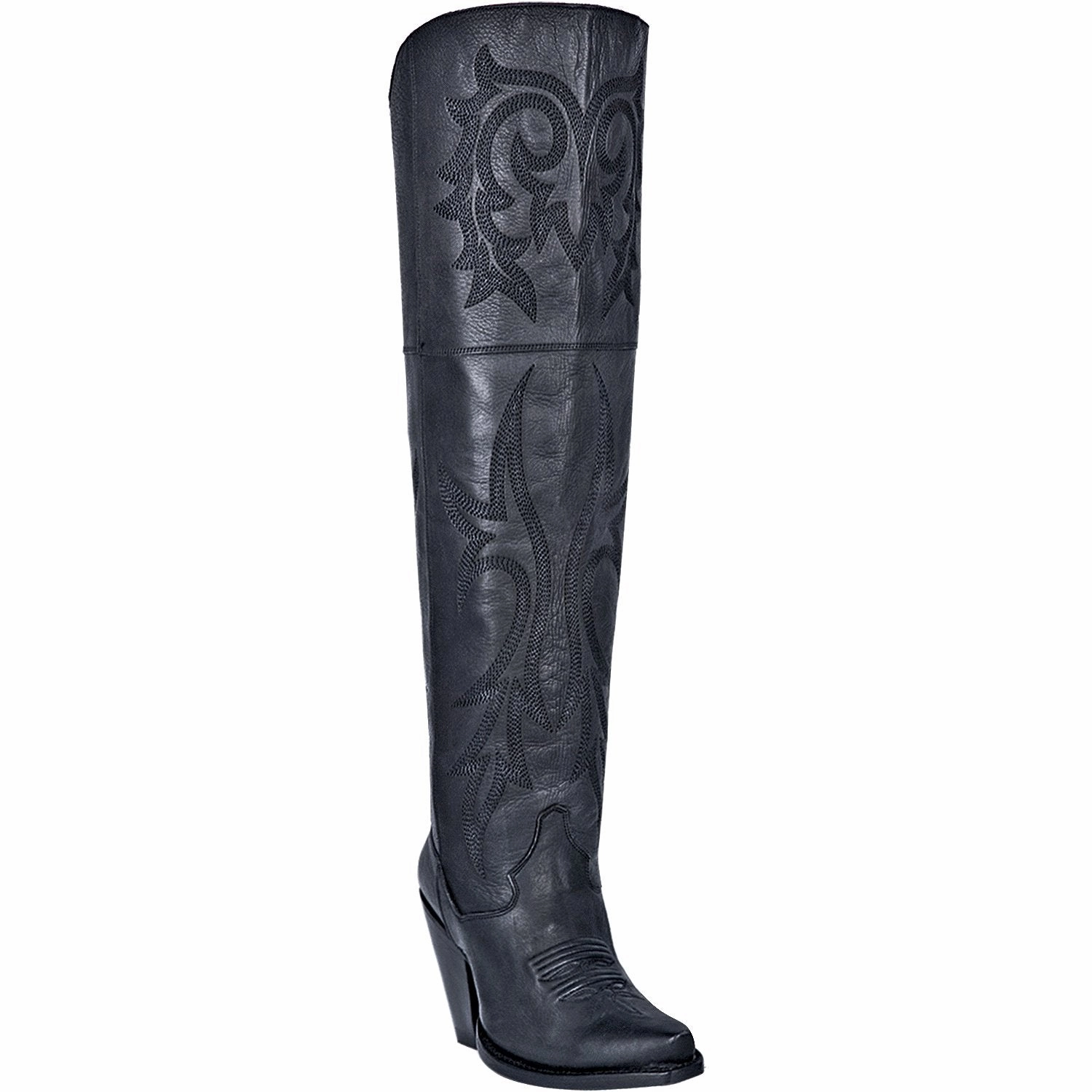 Dan Post Women's Jilted - Black Knee High Boots Stiletto Heel