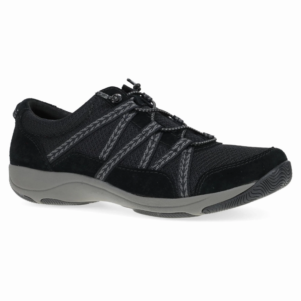 Dansko Harlyn Black/Black Suede Sneaker (Women's) Best Shoe To Walk All Day