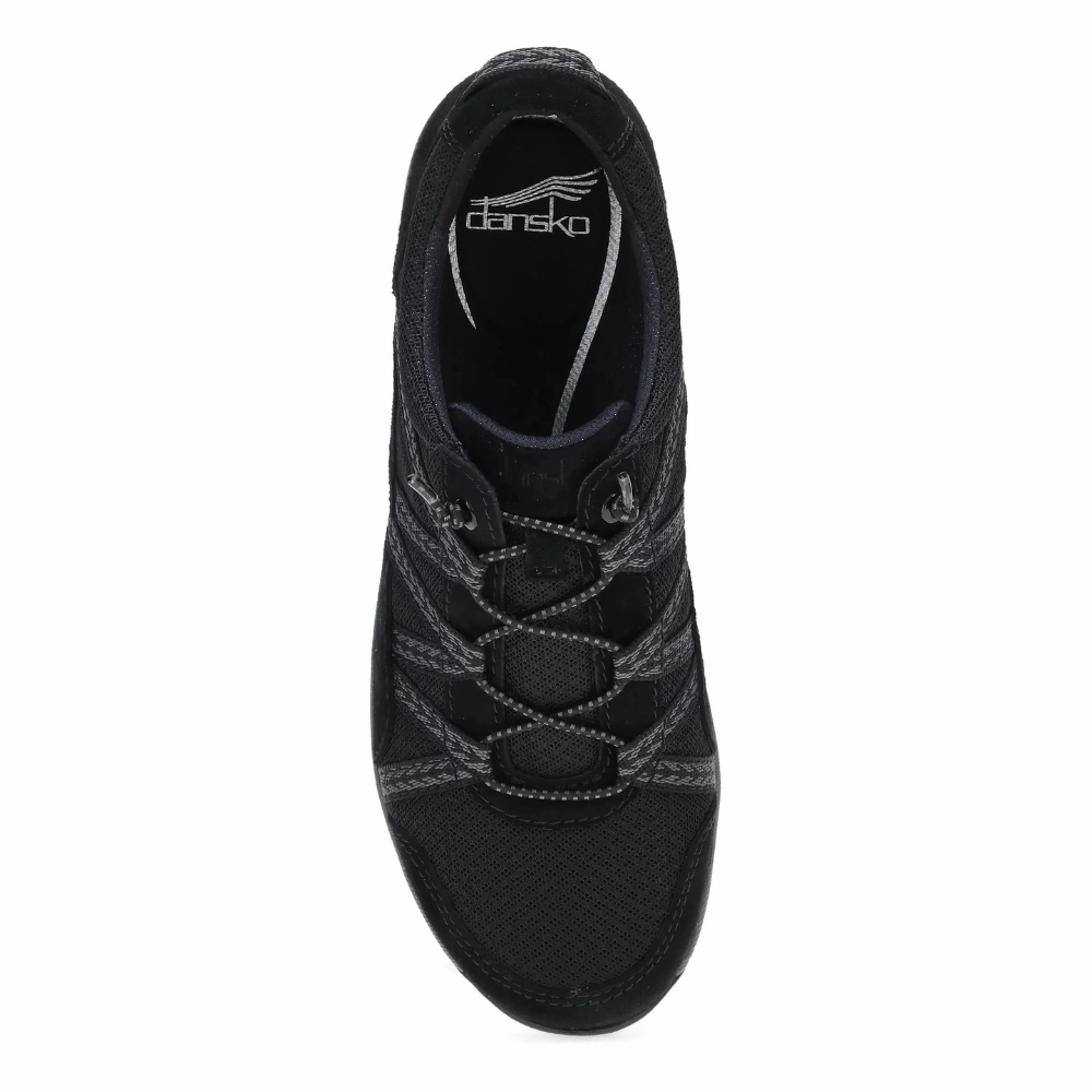 For Walking  Best Walking Dansko Harlyn Black/Black Suede Sneaker (Women's)