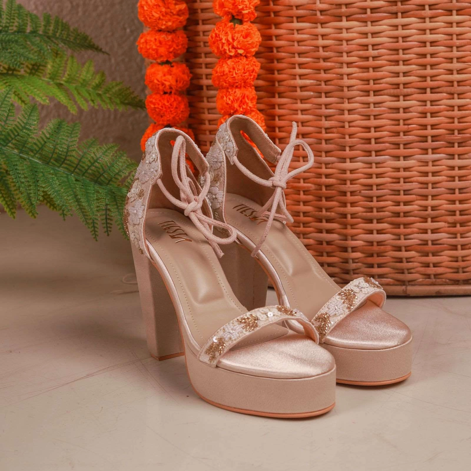 Jholi ( Wedding bridal high Blocks Customised) Casual Flat Loafers Shoes