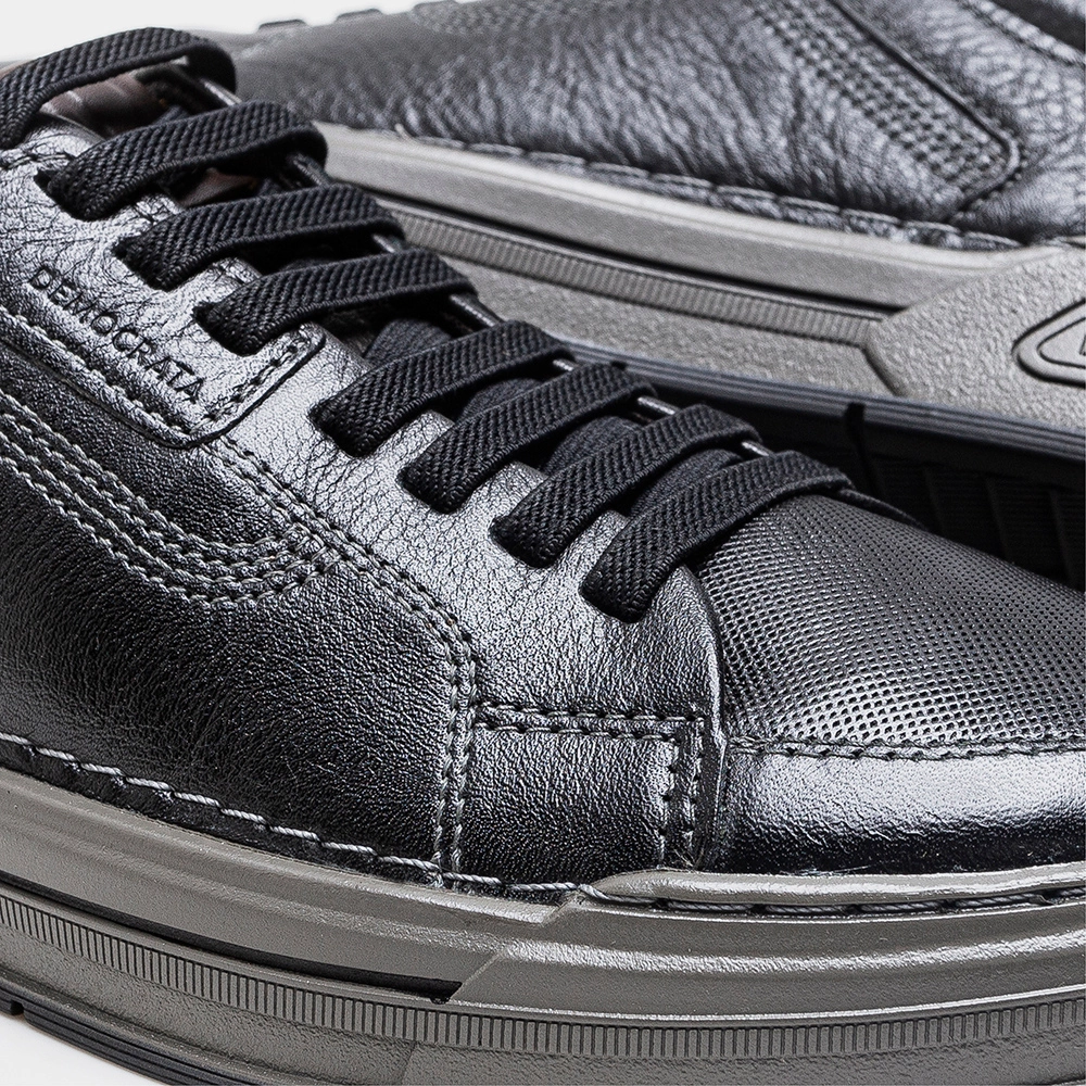 Best Walking Gym Democrata Volp Black/Tobacco Leather Slip-On (Men's)