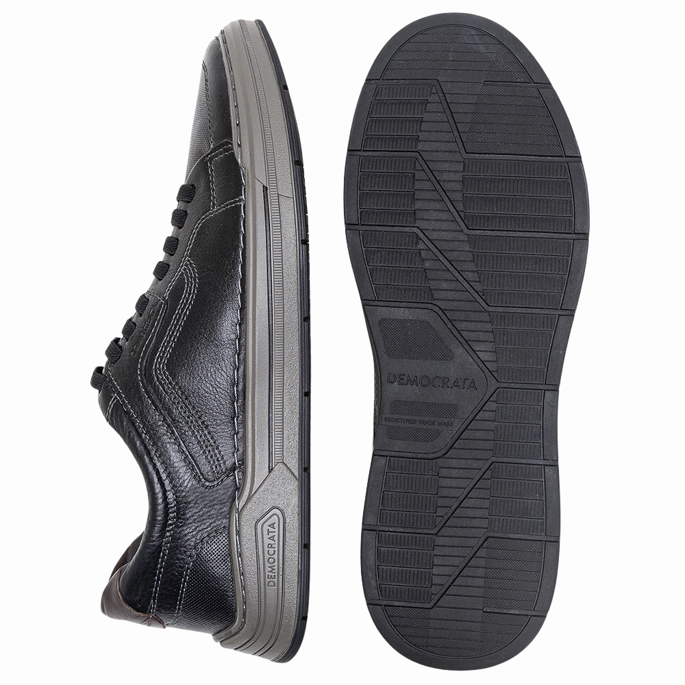 Walking Shoes For Winter Democrata Volp Black/Tobacco Leather Slip-On (Men's)