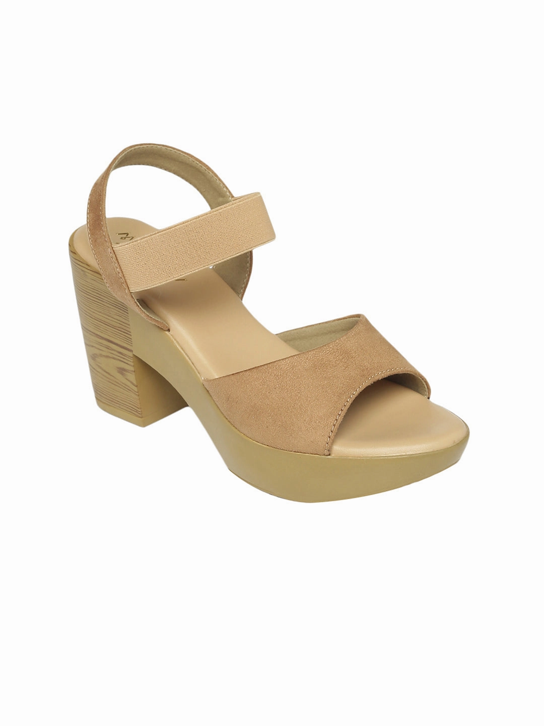 High Heel Wooden Clogs Dhriti Beige Platform Heels