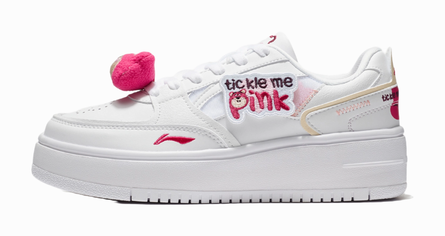 Disney X LINING Cheese Skateboard Shoes Women's Low top White Casual Shoes For Achilles Tendonitis