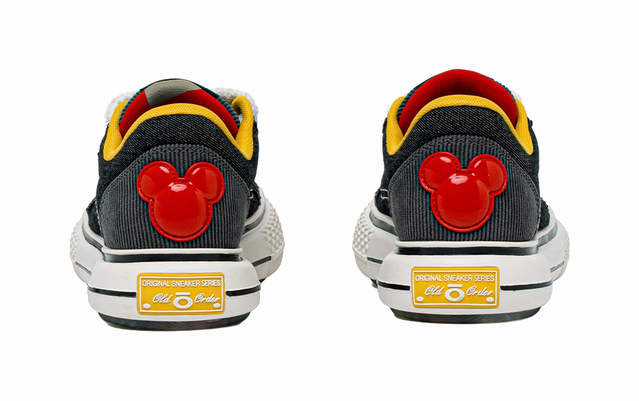 Disney x OLD ORDER Chunky Shoes Abrasion Resistant Height Increasing Low top Canvas Shoes Unisex Black White Shoes With Casual Dress