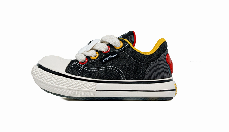 Best Leather Casual Shoes Disney x OLD ORDER Chunky Shoes Abrasion Resistant Height Increasing Low top Canvas Shoes Unisex Black White