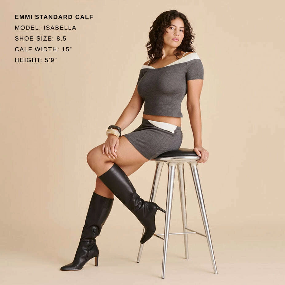 DOLCE VITA Emmi in black leather Knee High Logo Boots