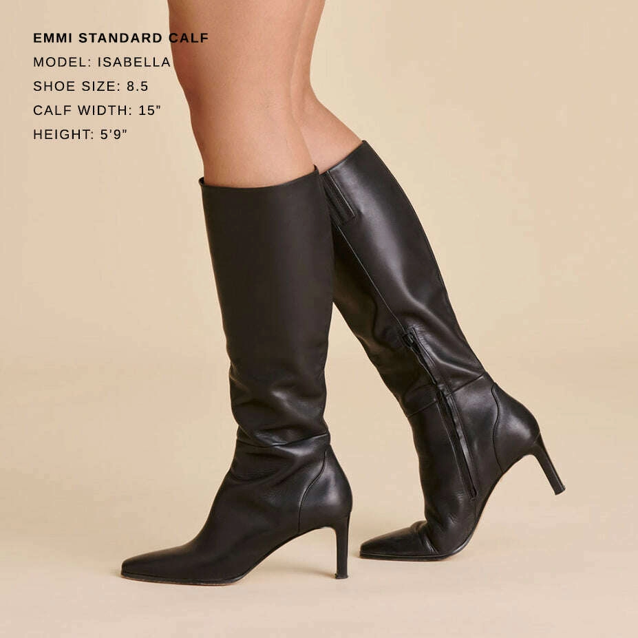 DOLCE VITA Emmi in black leather Knee High Low Block Heel Boots