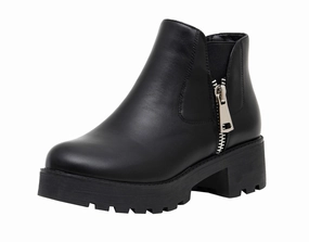 Portia Lug Bootie Cloth Combat Boots