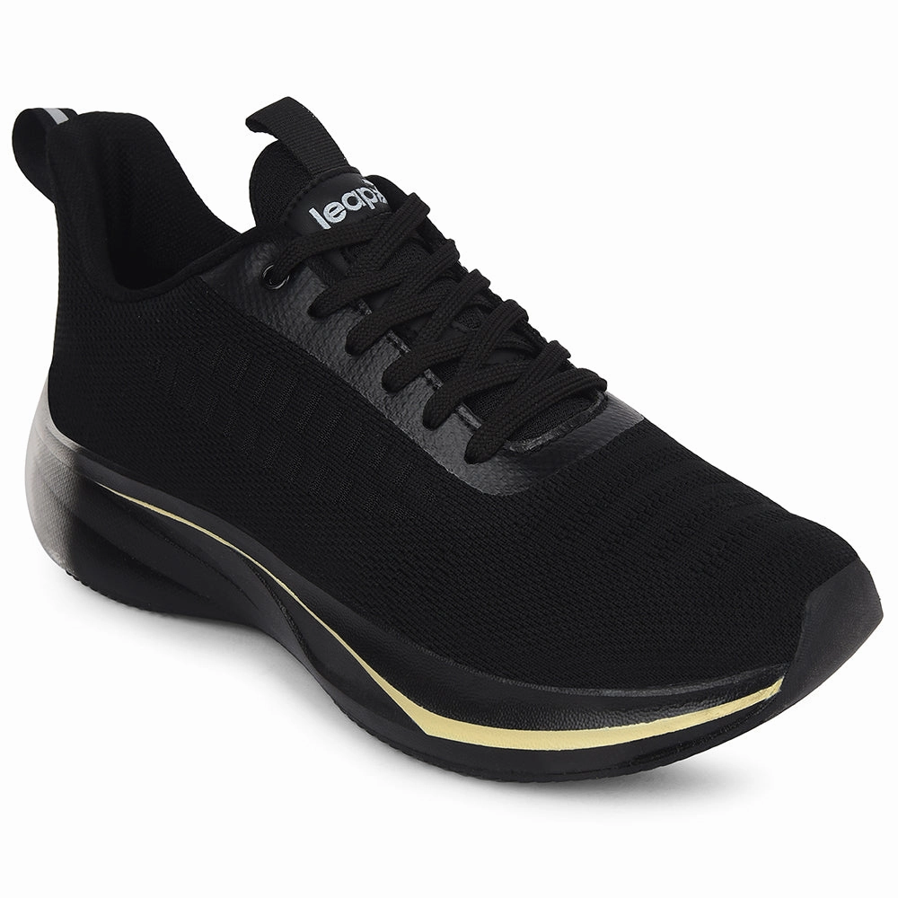 Best Running Shoes Wide Leap7x Black Sports Lacing Running Shoes For Men ROASTER-1E By Liberty