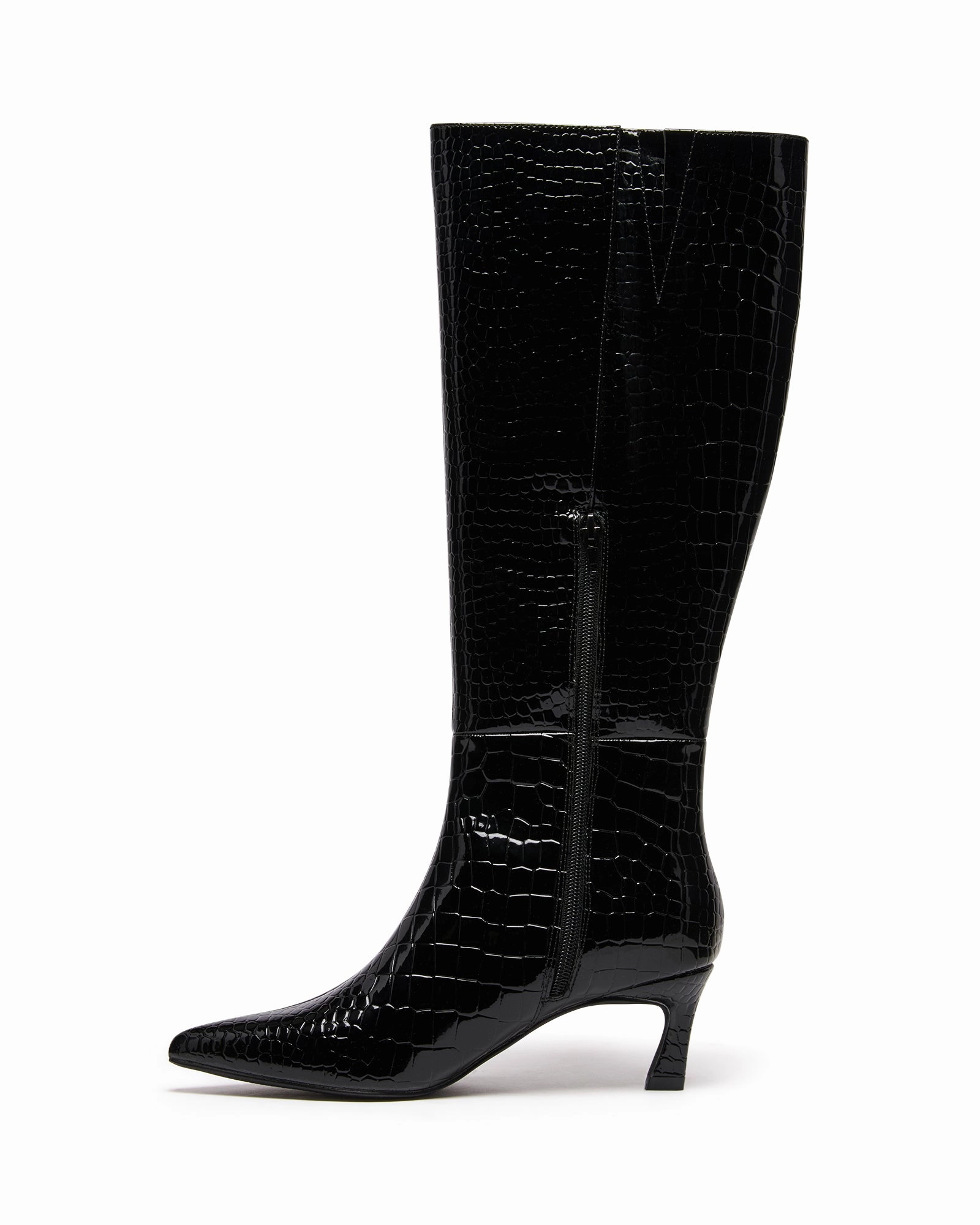 Dove Tall Boot Black Croc