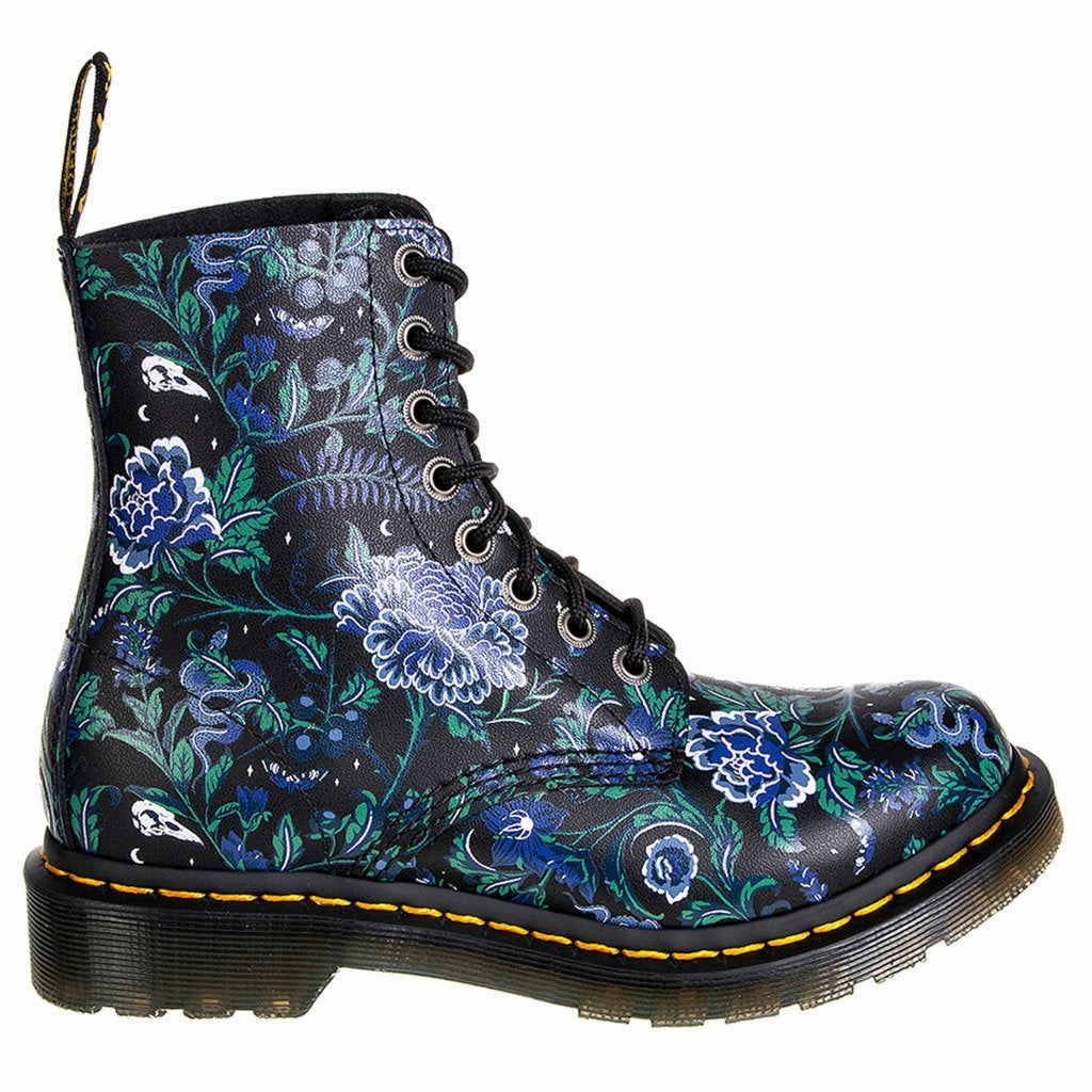 Desert Combat Boots With Vibram Soles Dr. Martens 1460 Pascal Floral Printed Leather Women's Ankle Boots