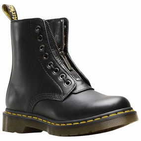 Dr. Martens 1460 Pascal Front Zip Nappa Leather Women's Ankle Black Boots Combat Boots Colorful