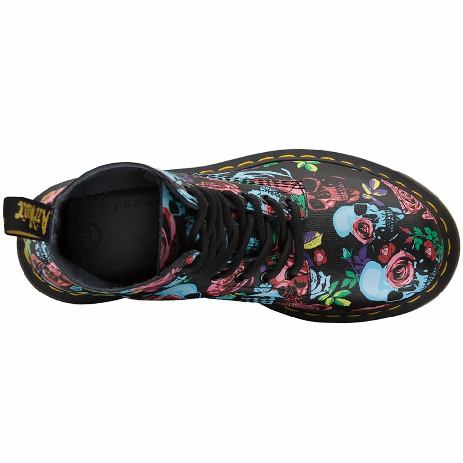 Wide Foot Combat Boots Dr. Martens 1460 Pascal Rose Backhand Leather Women's Ankle Boots