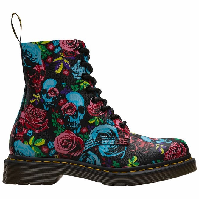 Combat Boots Over The Knee Dr. Martens 1460 Pascal Rose Backhand Leather Women's Ankle Boots