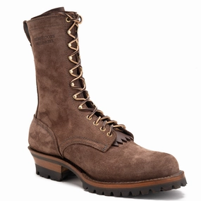 Drew's All Brown Roughout - #DRA409V-BRNRO 2 Inch Heel Work Boots