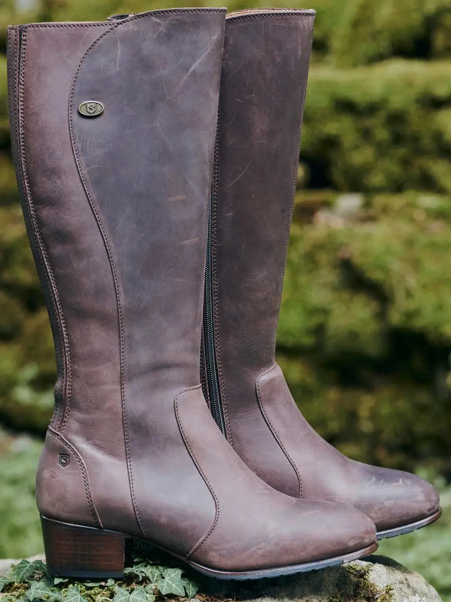 DUBARRY Downpatrick Knee High Boots - Old Rum Chunky Heel Knee High Boots