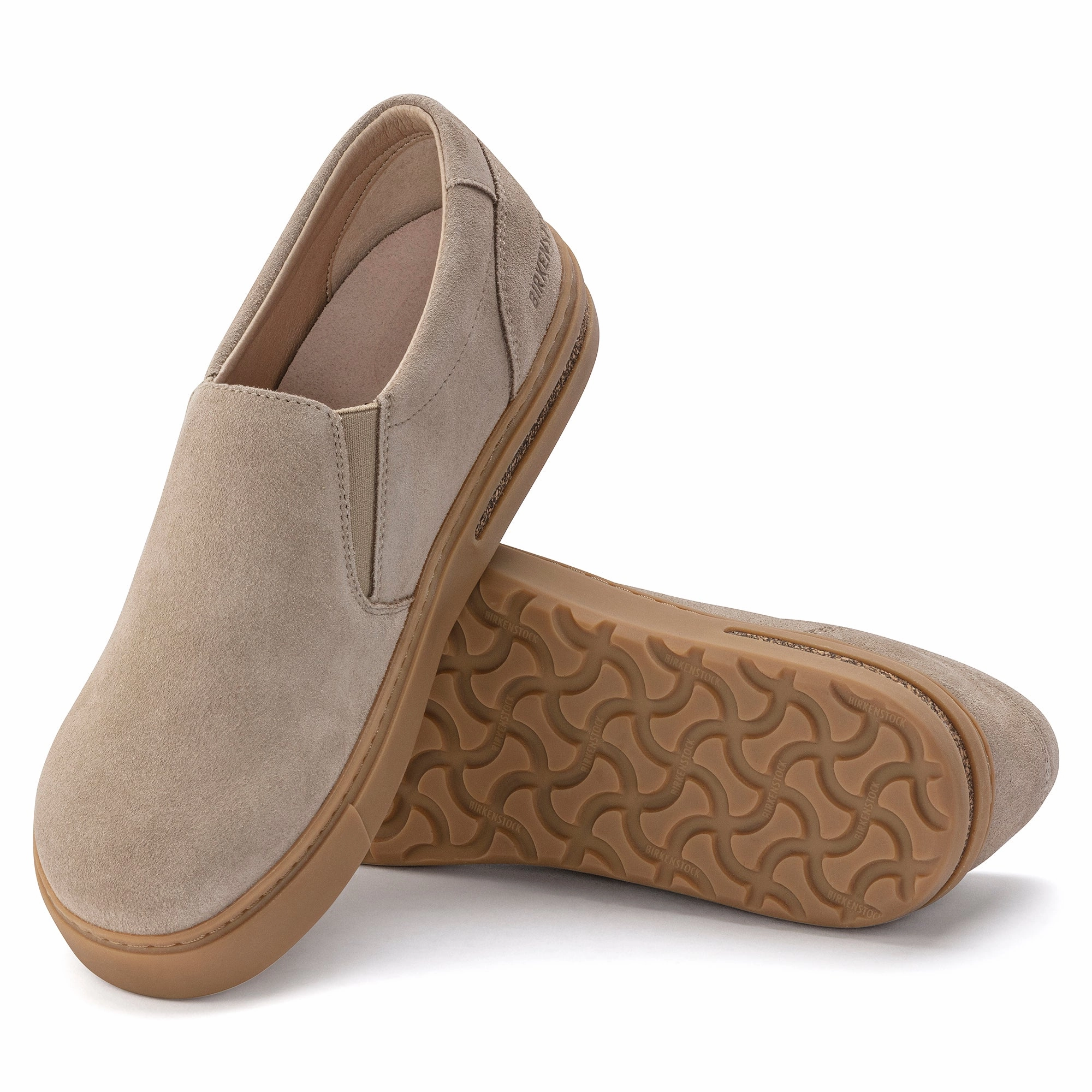 Birkenstock Oswego sandcastle suede with tan sole Birki