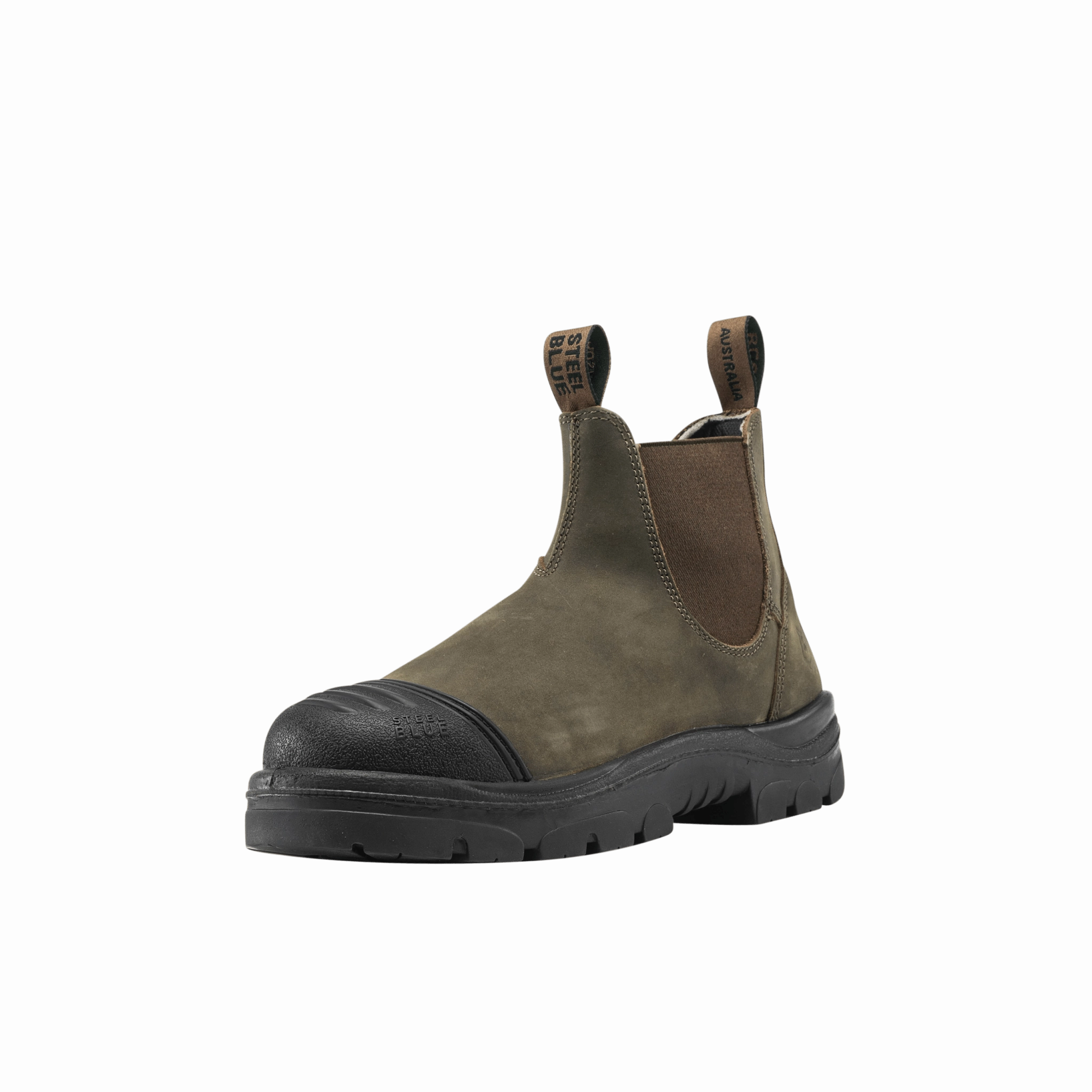 Work Boots Foundation Ct Steel Blue Hobart Scuff Rustic Brown