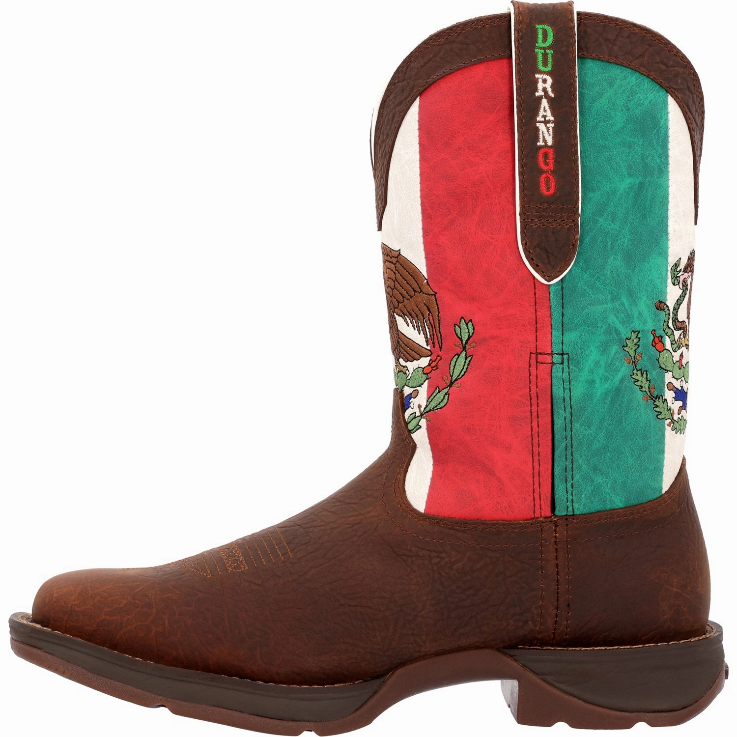 Wide Calf Leather Dress Boots Durango Mens Rebel Western ST Sandy/Mexico Flag Leather Cowboy Boots