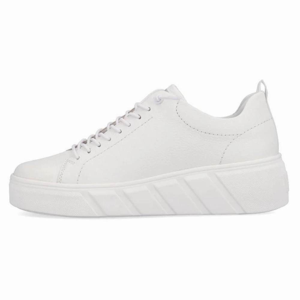 Best Everyday Walking Shoes Rieker W0500 White Leather Sneakers (Women's)