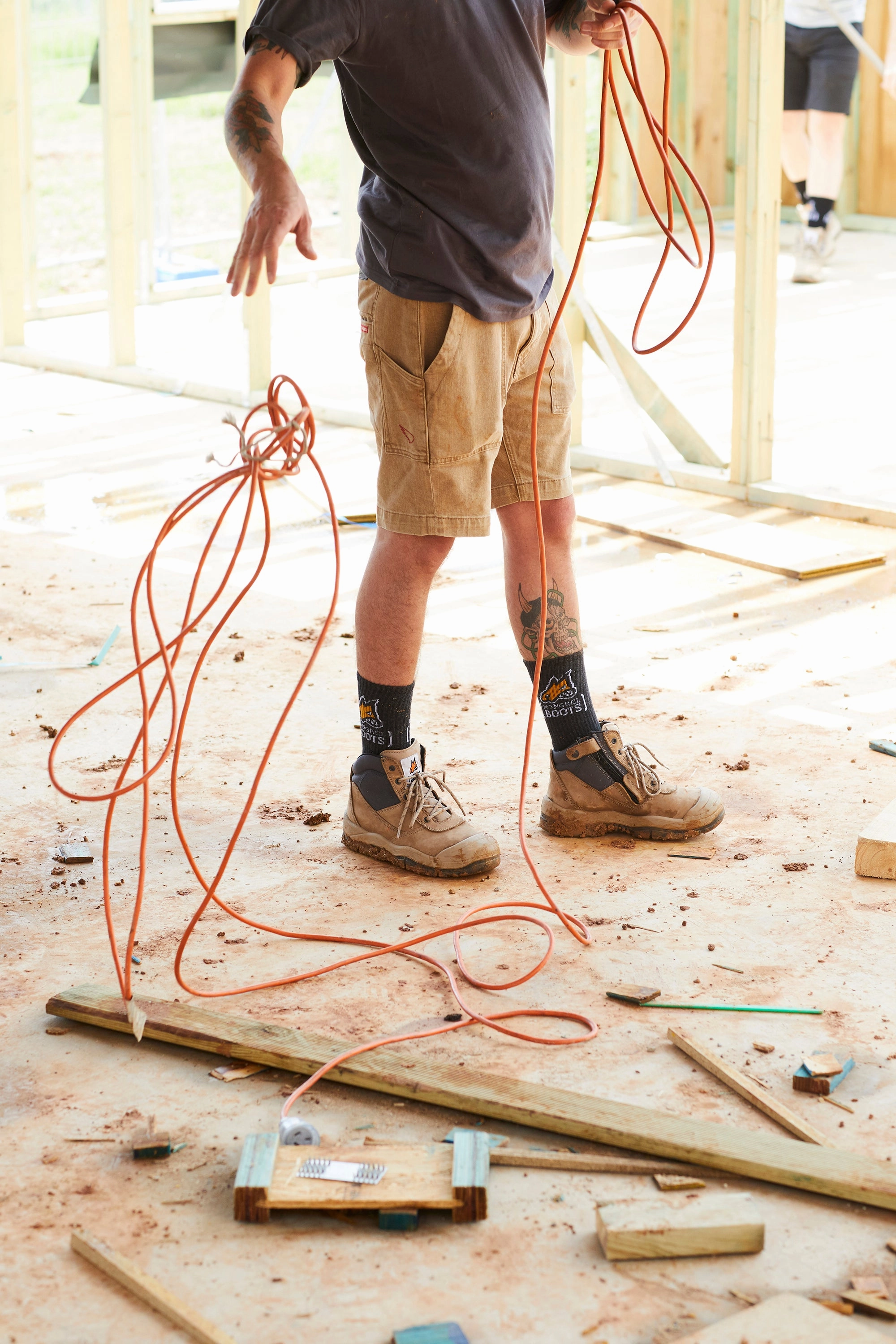 Best Work Boots With Vibram Soles Mongrel 461 Side Zip Safety Boots W/Scuff Cap - STONE