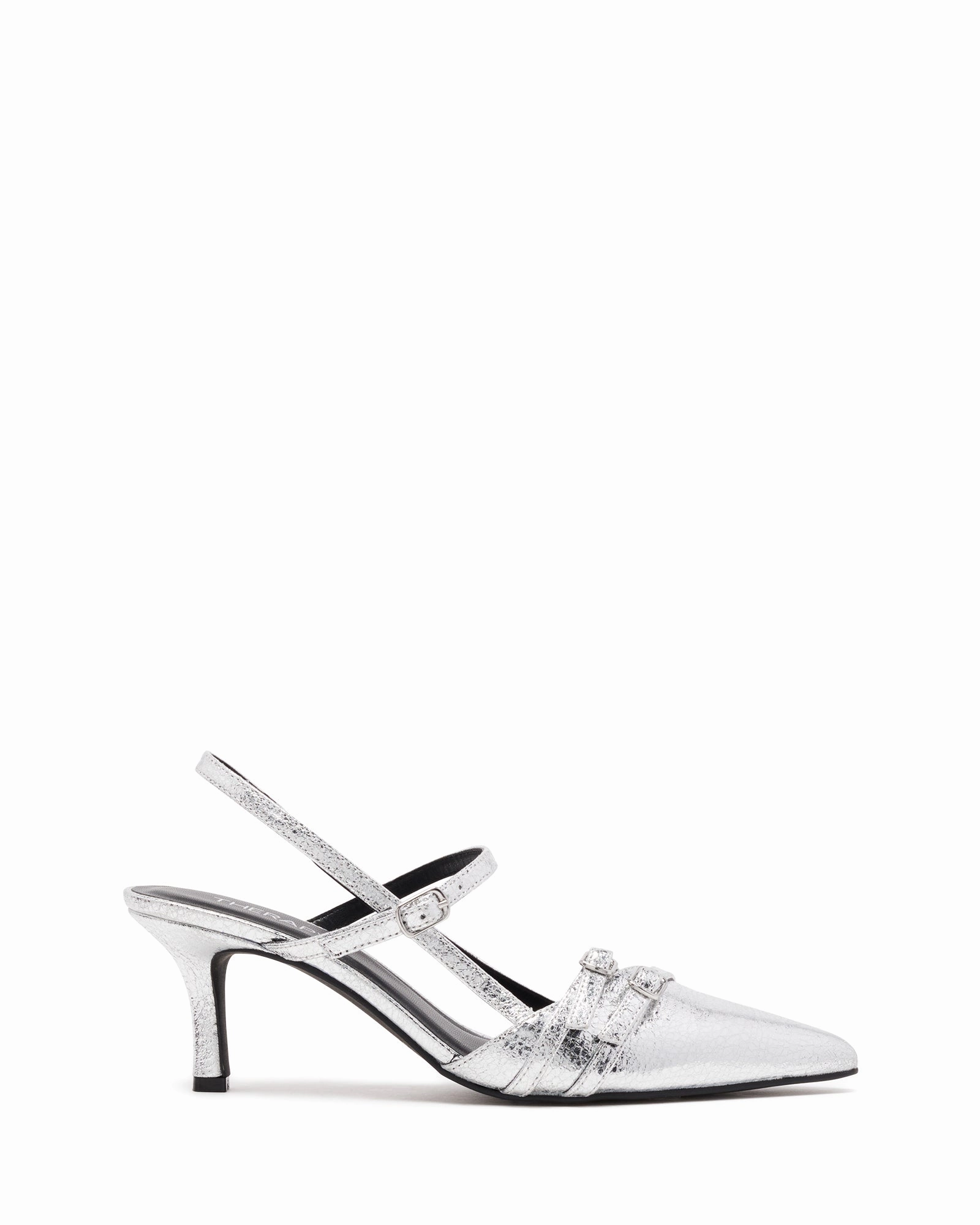 Beautiful Heel Shoes Jackpot Point Heel Silver