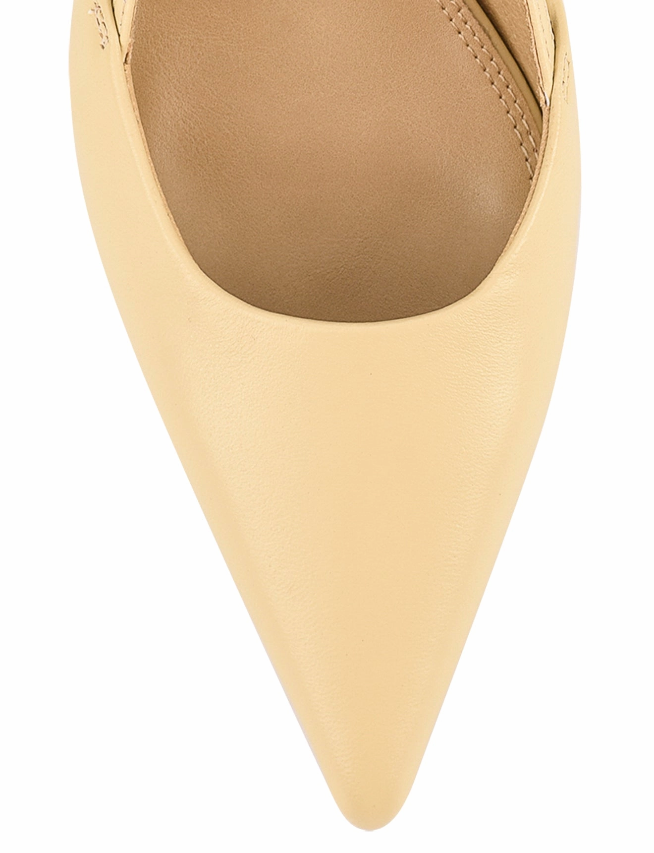 Adjustable High Heels Yoyo Slingback Kitten Heels - Custard Yellow Leather
